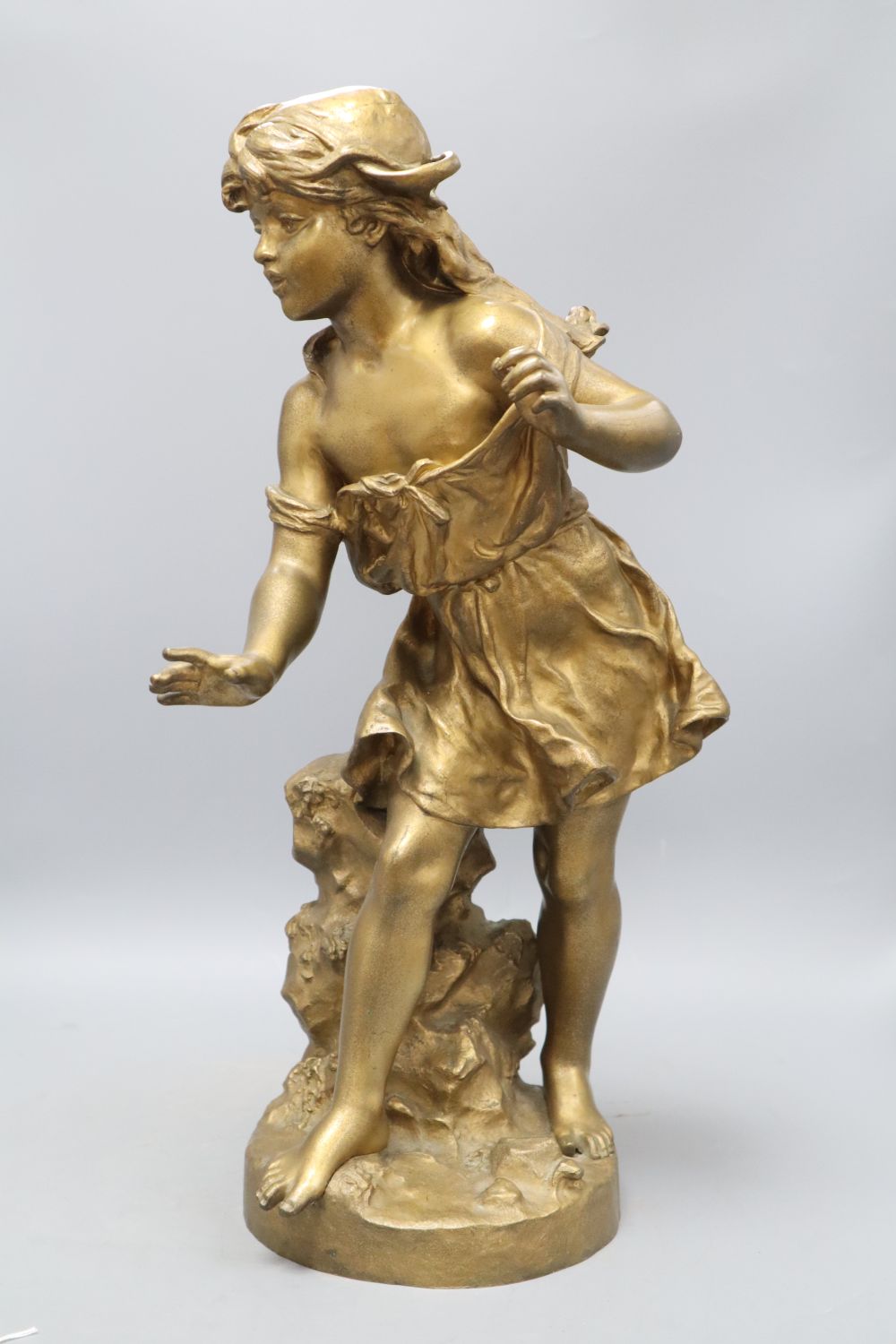 A bronze model of a girl, height 50cm